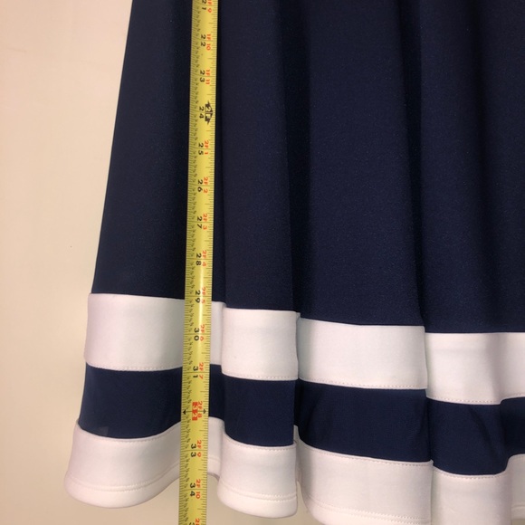 Navy & White Fit and Flare Party Dress 💙 - Picture 2 of 8